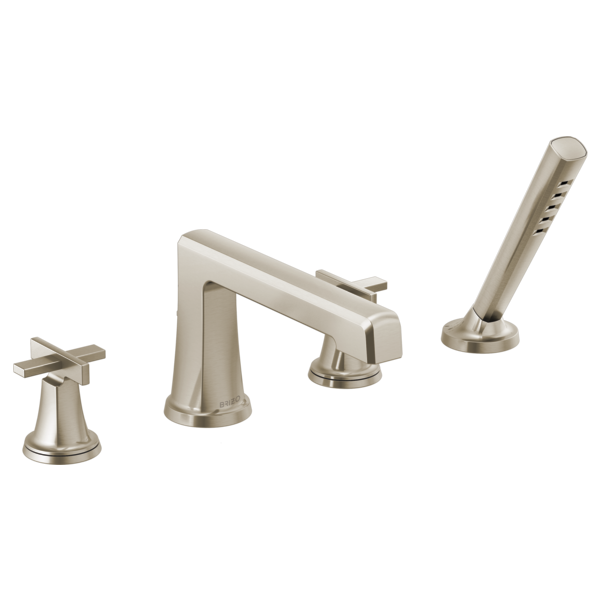Brizo Levoir T67498 Roman Tub Faucet With Handshower - Less Handles, luxe nickel - view 2