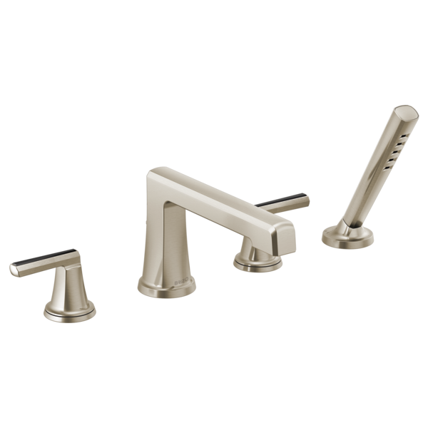 Brizo Levoir T67498 Roman Tub Faucet With Handshower - Less Handles, luxe nickel - view 3