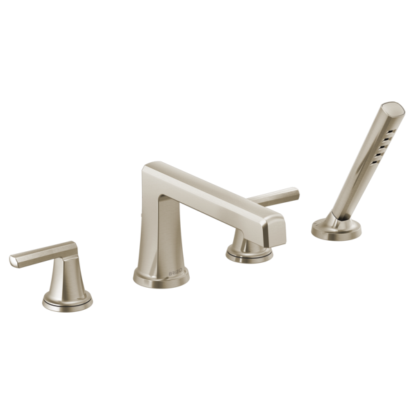 Brizo Levoir T67498 Roman Tub Faucet With Handshower - Less Handles, luxe nickel - view 4