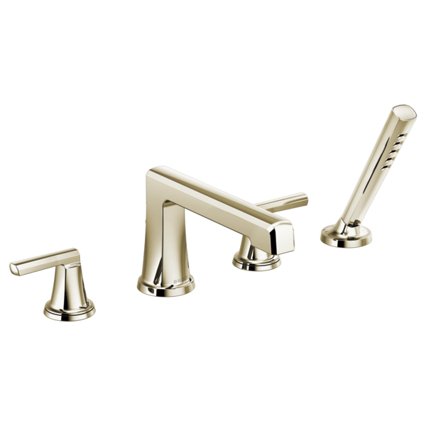 Brizo Levoir T67498 Roman Tub Faucet With Handshower - Less Handles, polished nickel - view 4
