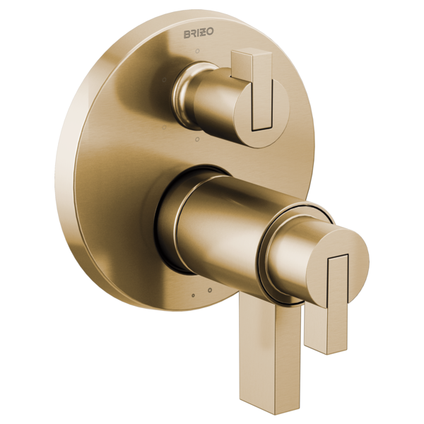 Brizo Litze T75635 TempAssure Thermostatic Valve with 6-Function Diverter Trim - Less Handles, luxe gold