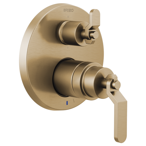 Brizo Litze T75P635 Pressure Balance Valve with Integrated 6-Function Diverter Trim - Less Handles, luxe gold - view 2