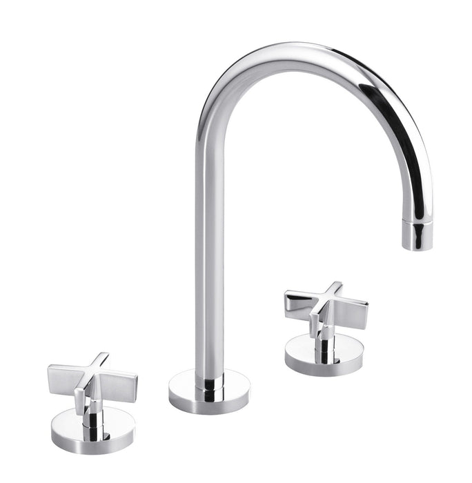 Kallista P24490-CR-CP One Sink Faucet, Gooseneck Spout, Cross Handles