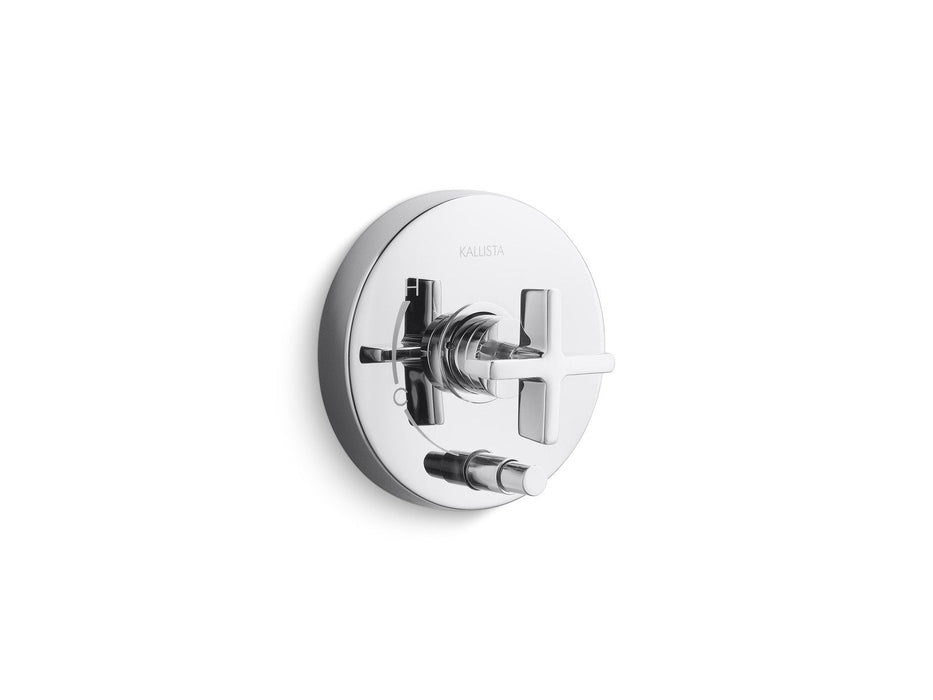 Kallista P24416-CR-CP One Pressure Balance Trim with Diverter, Cross Handle