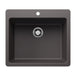 BLANCO Liven SILGRANIT 25" Single Bowl Dual Mount Kitchen Sink - Cinder