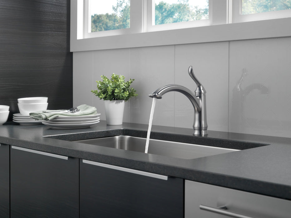 Delta Linden 1353 Single Handle Kitchen Faucet, arctic stainless - view 4