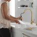 Delta Boyd 19893Z Single Handle Pull-Down Kitchen Faucet with Soap Dispenser and ShieldSpray Technology, champagne bronze...