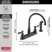 Delta Windemere 21996LF Two Handle Kitchen Faucet, oil bronze - view 4