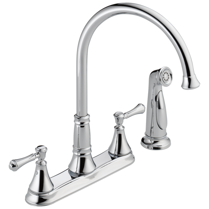 Delta Cassidy 2497LF Two Handle Kitchen Faucet with Spray