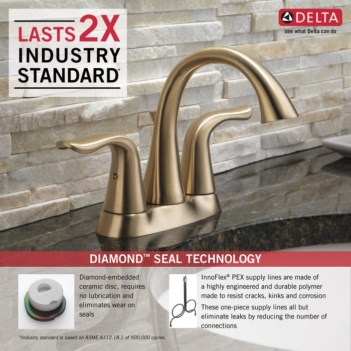 Delta Lahara 2538 Two Handle Centerset Bathroom Faucet, champagne bronze - view 3