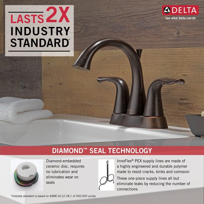 Delta Lahara 2538 Two Handle Centerset Bathroom Faucet, venetian bronze - view 4