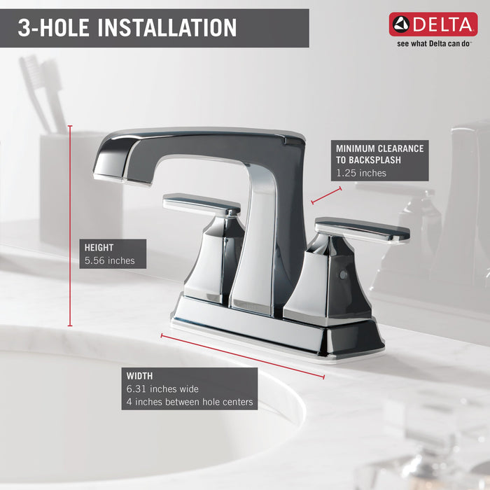 Delta Ashlyn 2564 Two Handle Centerset Bathroom Faucet, chrome - view 5