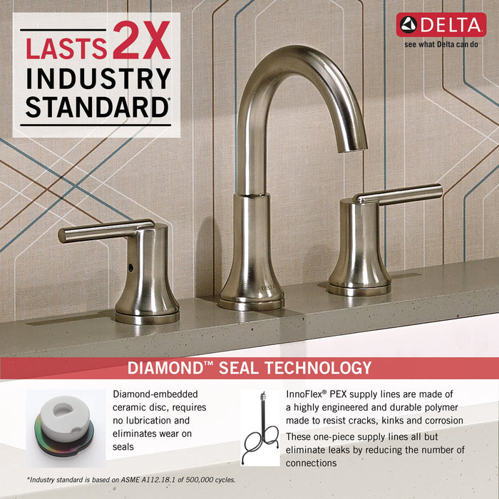 Delta Trinsic 3559 Two Handle Widespread Bathroom Faucet, stainless - view 2