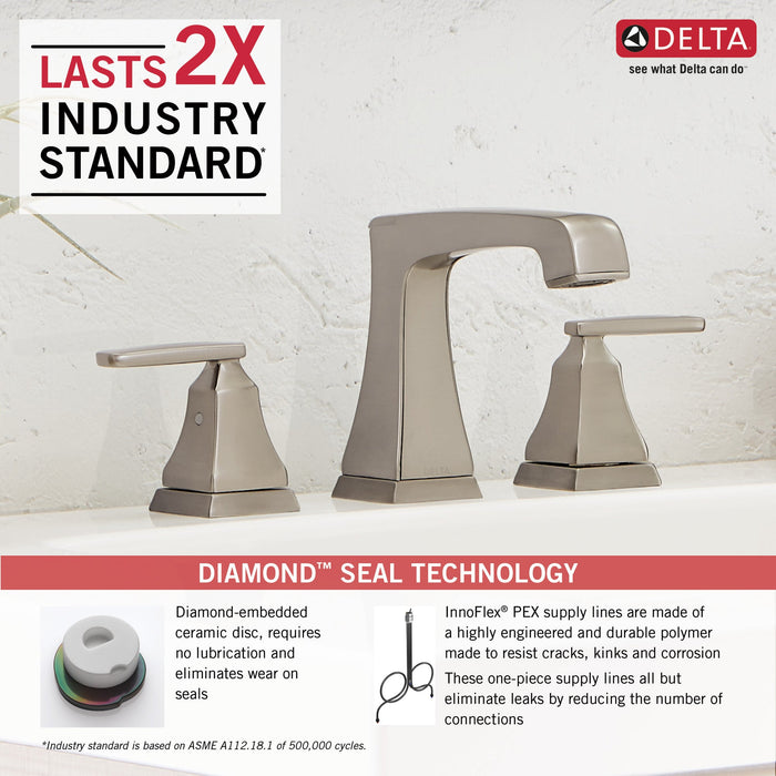 Delta Ashlyn 3564 Two Handle Widespread Bathroom Faucet, stainless - view 4
