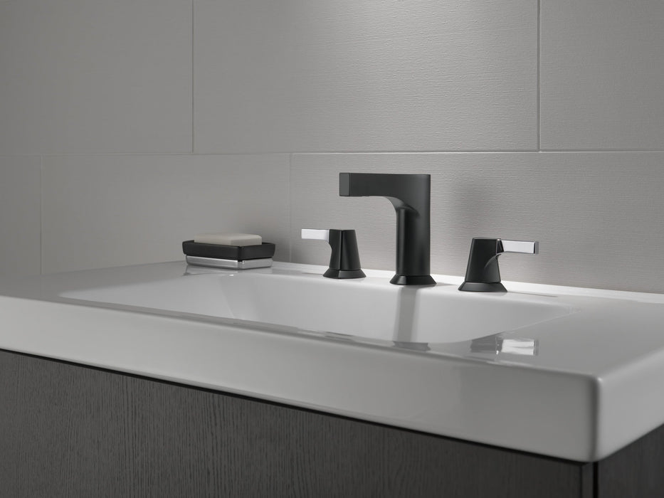 Delta Zura 3574 Two Handle Widespread Bathroom Faucet, chrome matte black - view 3