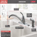 Delta 134 / 100 / 300 / 400 Series 400 Single Handle Kitchen Faucet with Spray, chrome - view 5