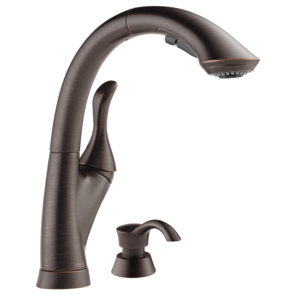 Delta Linden 4153 Single Handle Pull-Out Kitchen Faucet, venetian bronze - view 2
