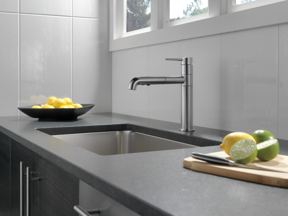 Delta Trinsic 4159 Single Handle Pull-Out Kitchen Faucet, arctic stainless - view 3