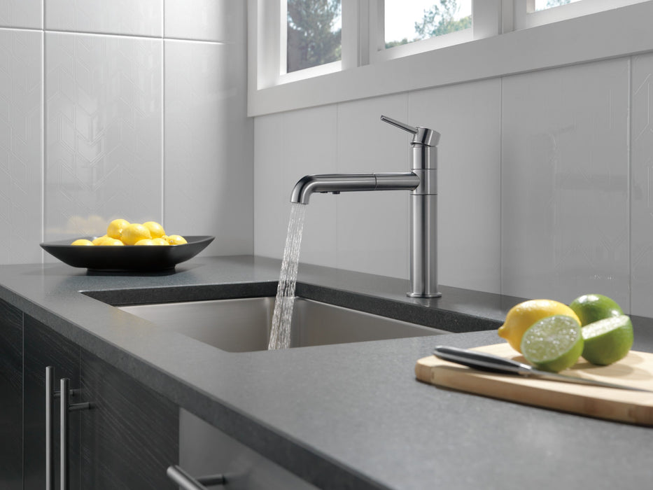 Delta Trinsic 4159 Single Handle Pull-Out Kitchen Faucet, arctic stainless - view 5