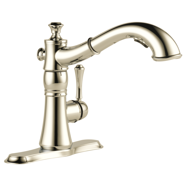 Delta Cassidy 4197 Single Handle Pull-Out Kitchen Faucet, polished nickel - view 2