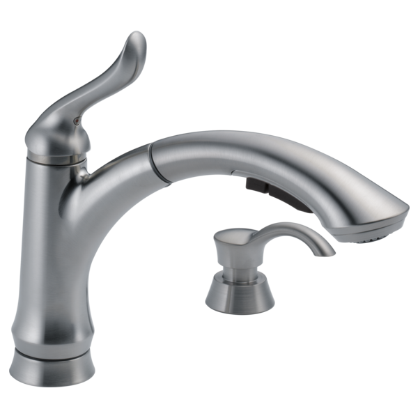 Delta Linden 4353 Single Handle Pull-Out Kitchen Faucet, arctic stainless - view 2