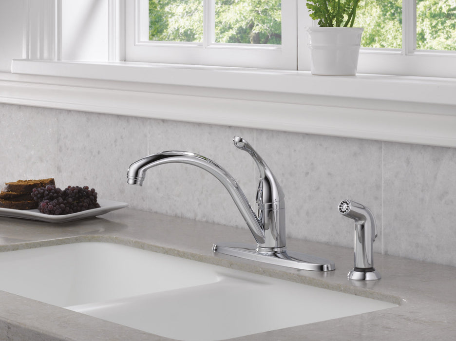 Delta Collins 440 Single Handle Kitchen Faucet with Spray, chrome - view 2