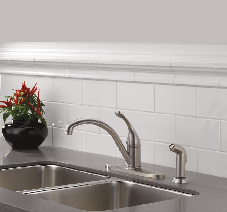 Delta Collins 440 Single Handle Kitchen Faucet with Spray, stainless steel - view 2