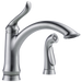 Delta Linden 4453 Single Handle Kitchen Faucet with Spray, arctic stainless