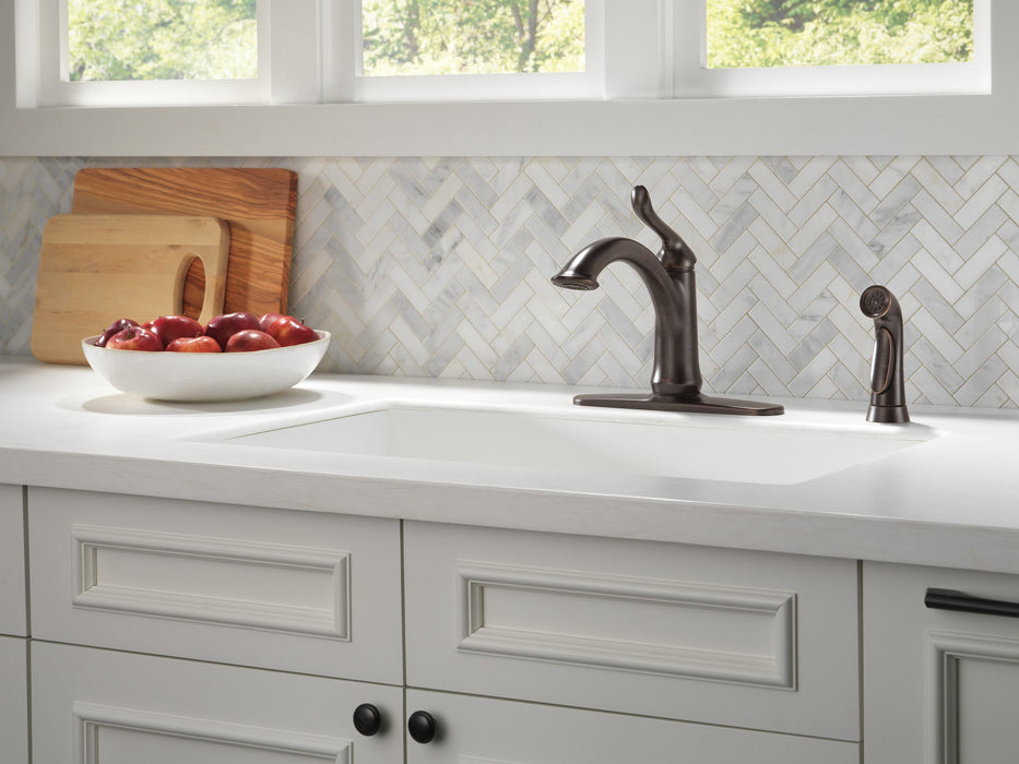 Delta Linden 4453 Single Handle Kitchen Faucet with Spray, venetian bronze - view 3