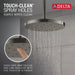 Delta Universal Showering Components 52160 H2Okinetic Single-Setting Shower Head with Ultrasoak, lumicoat black stainless...