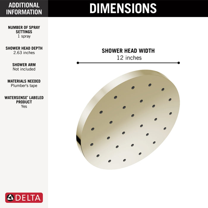 Delta Universal Showering Components 52160 H2Okinetic Single-Setting Shower Head with Ultrasoak, lumicoat polished nickel...