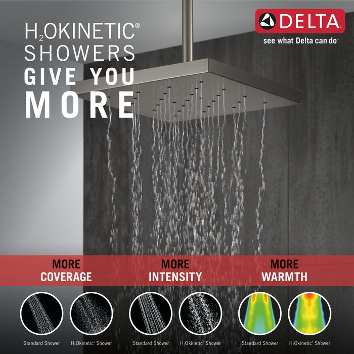 Delta Universal Showering Components 52161 H2Okinetic Single-Setting Shower Head with Ultrasoak, lumicoat black stainless...