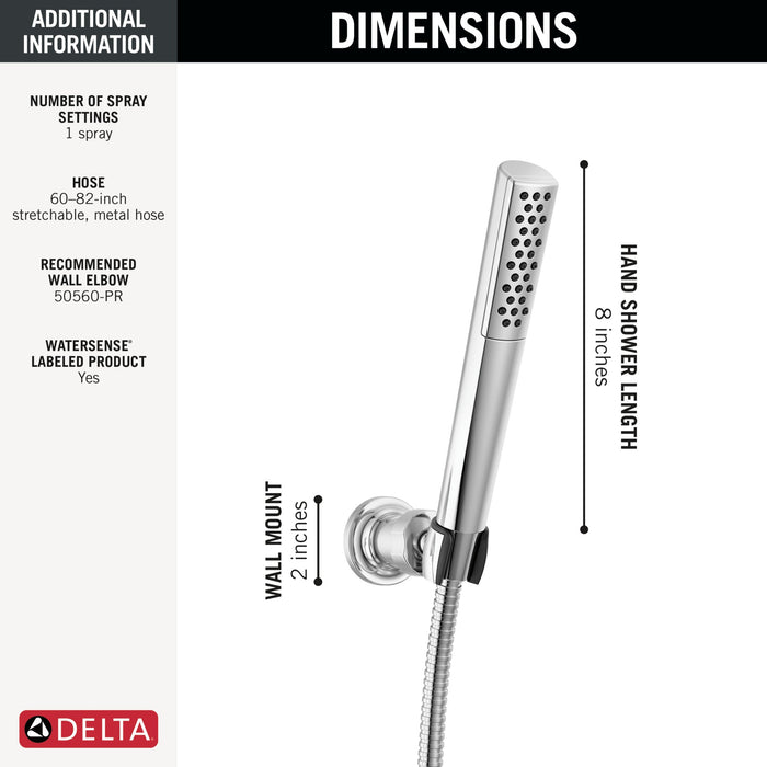 Delta Universal Showering Components 55808 Premium Single-Setting Adjustable Wall Mount Hand Shower