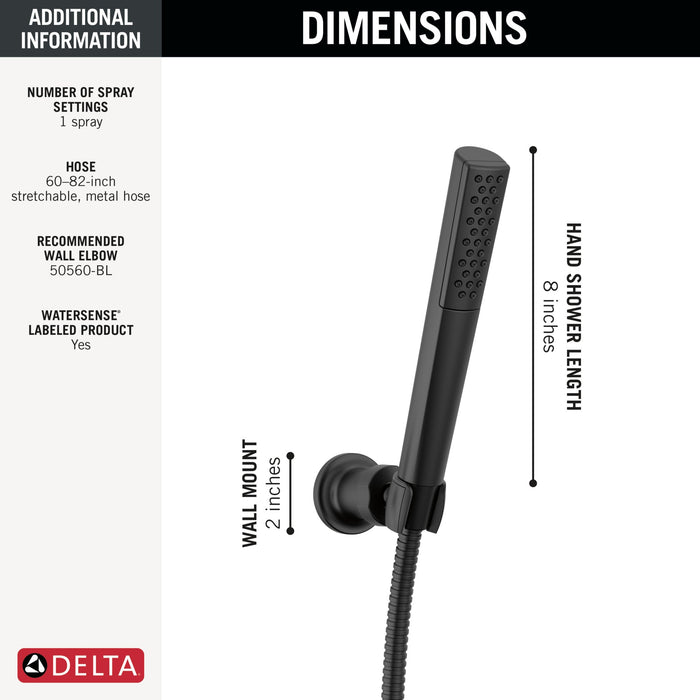 Delta Universal Showering Components 55808 Premium Single-Setting Adjustable Wall Mount Hand Shower