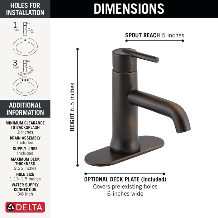 Delta Trinsic 559LF Single Handle Bathroom Faucet, venetian bronze - view 5