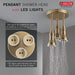 Delta Universal Showering Components 57190 H2OKINETIC Pendant Raincan Shower Head with LED Light, champagne bronze - view 4