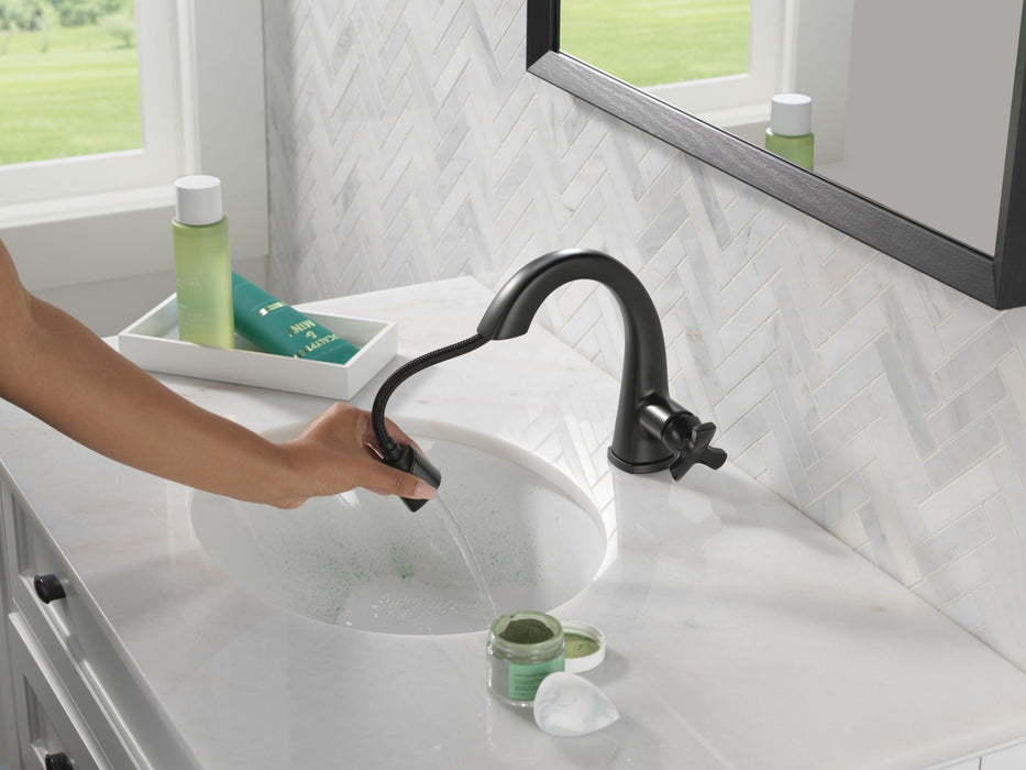 Delta Stryke 5776 Single Handle Pull Down Bathroom Faucet, matte black - view 4