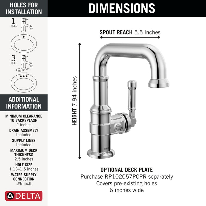 Delta Broderick 584SH Single Handle Bathroom Faucet