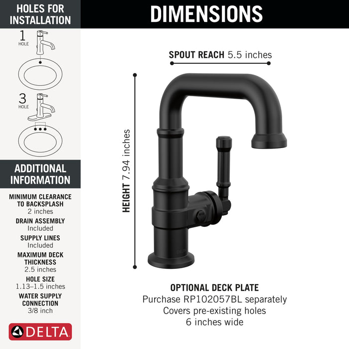 Delta Broderick 584SH Single Handle Bathroom Faucet