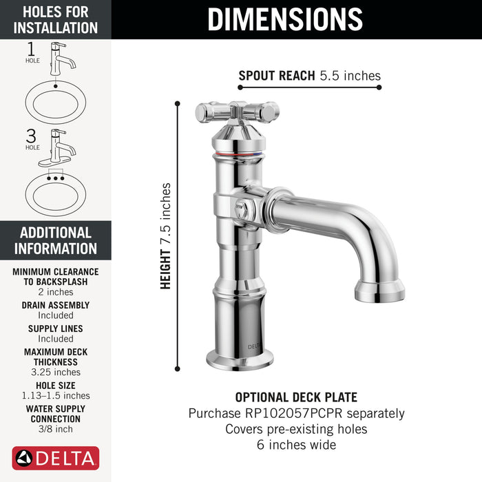 Delta Broderick 587 Single Handle Bathroom Faucet