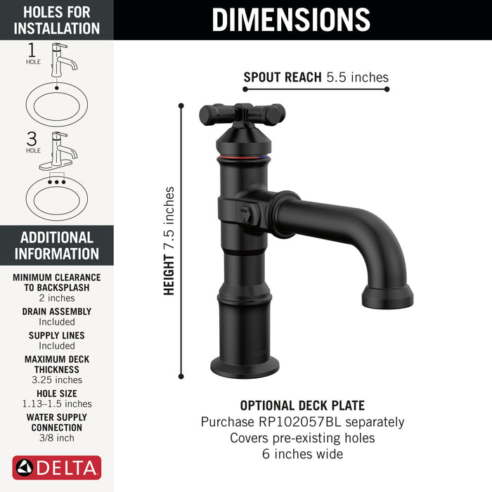 Delta Broderick 587 Single Handle Bathroom Faucet
