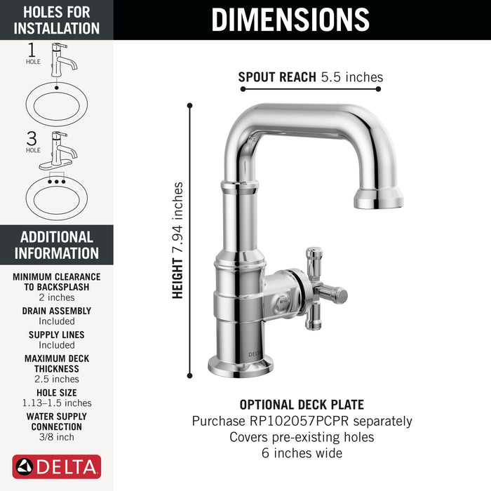 Delta Broderick 587SH Single Handle Bathroom Faucet