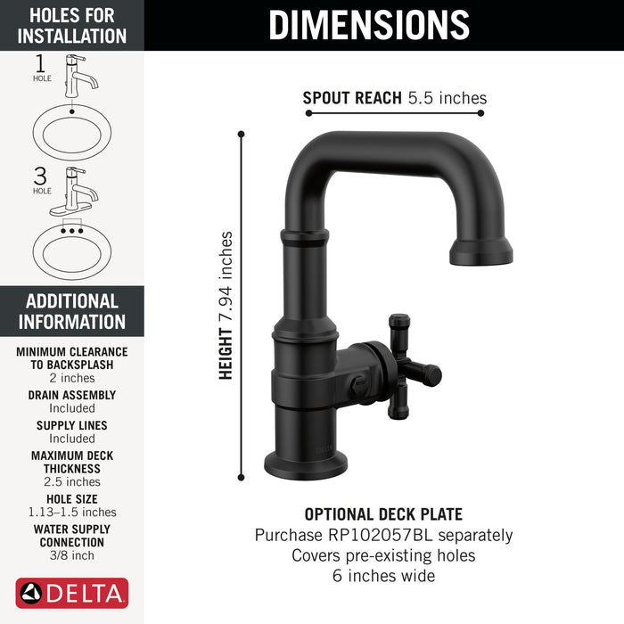Delta Broderick 587SH Single Handle Bathroom Faucet