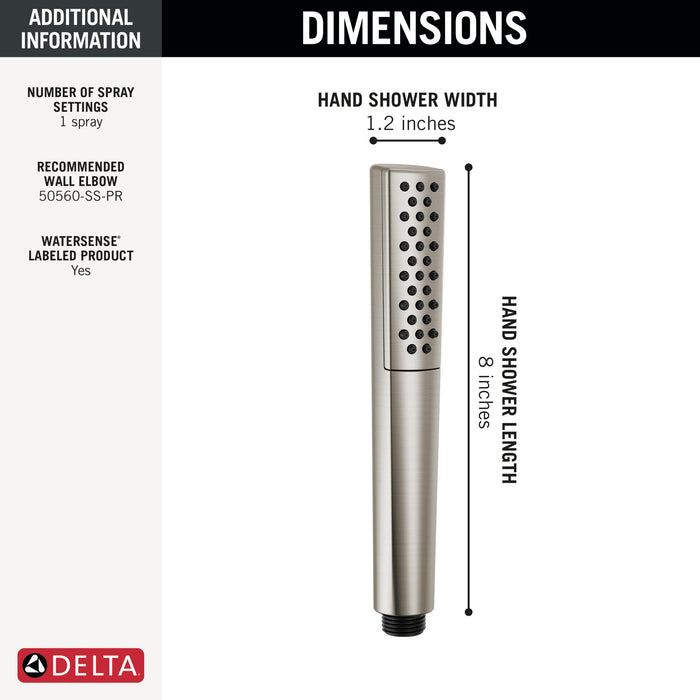 Delta Universal Showering Components 59808 Premium Single-Setting Hand Shower, lumicoat stainless - view 2