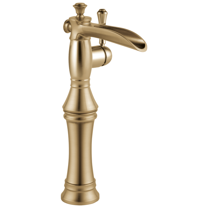 Delta Cassidy 798LF Single Handle Channel Vessel Bathroom Faucet, champagne bronze