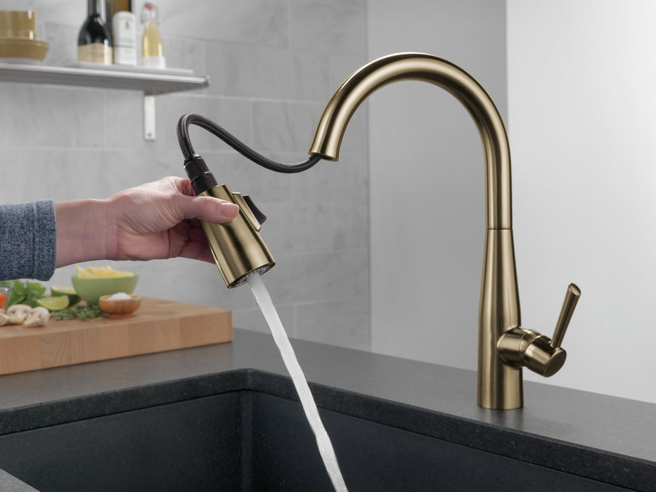 Delta Essa 9113 Single Handle Pull-Down Kitchen Faucet, champagne bronze - view 4
