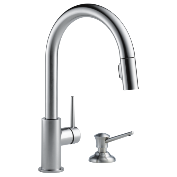 Delta Trinsic 9159 Single Handle Pull-Down Kitchen Faucet, arctic stainless - view 2