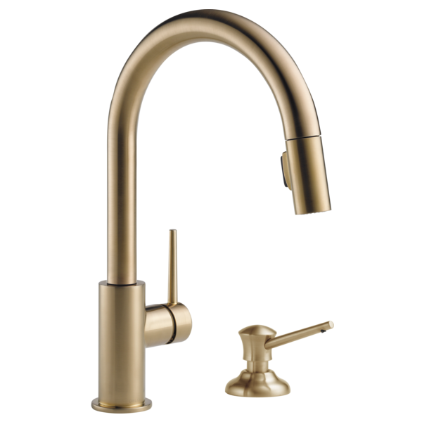Delta Trinsic 9159 Single Handle Pull-Down Kitchen Faucet, champagne bronze - view 2