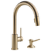 Delta Trinsic 9159 Single Handle Pull-Down Kitchen Faucet, champagne bronze - view 2