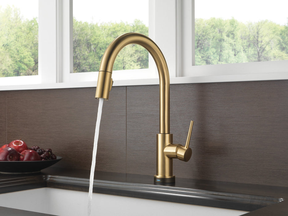 Delta Trinsic 9159T Single Handle Pull-Down Kitchen Faucet with TouchTouch 2O Technology, champagne bronze - view 3